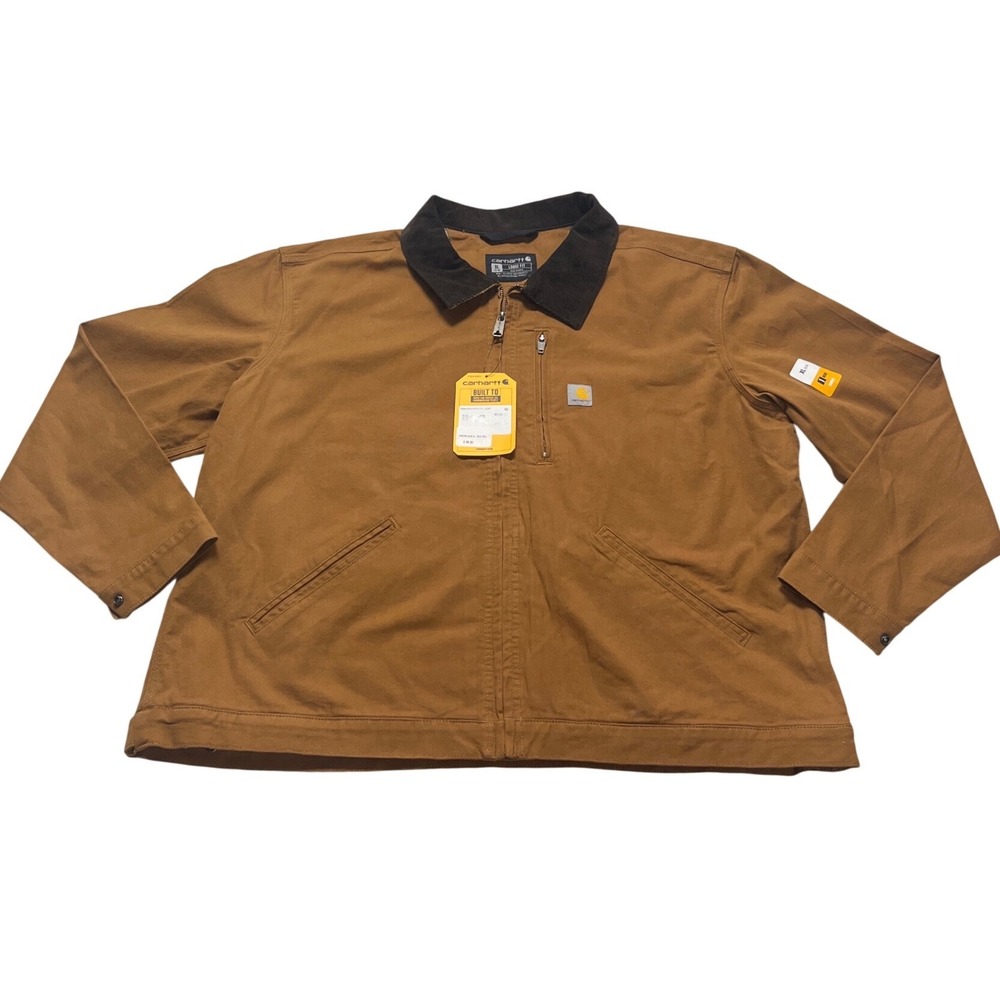 Carhartt Women Iconic Crawford Detroit Jacket Brown Canvas Work Coat 106208 XL